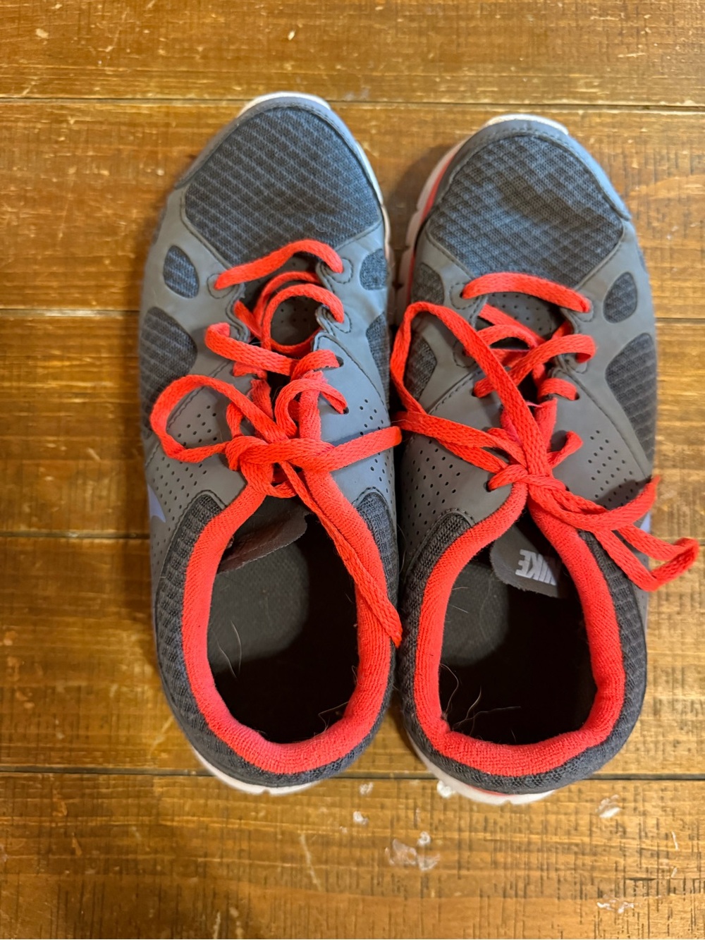 Nike Gray and Orange Lace-Up Sneakers